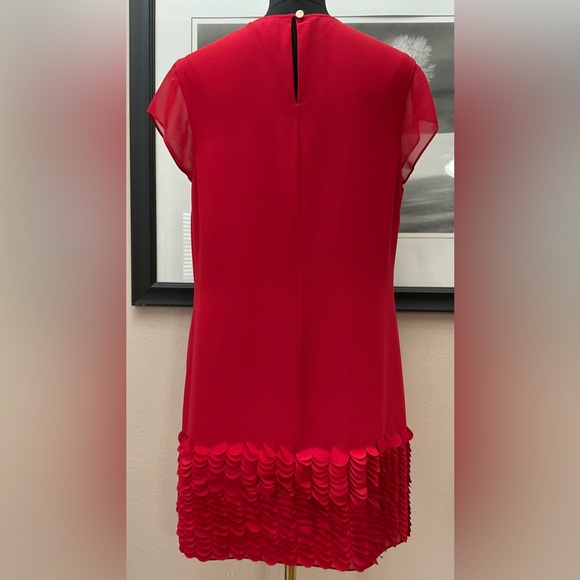TED BAKER Women’s Red Cap Sleeve Circle Applique Hem Glana Dress Size 4 US 10 - Picture 6 of 13